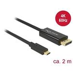< zpět Delock Kabel USB Type-C™ samec > Displayport samec (DP Alt Mód) 4K 60 Hz 2 m černý