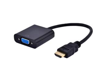 Adaptér HDMI -> VGA + audio, M/F, na kabelu, černý
