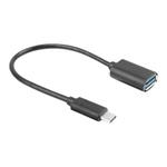 adapter USB TYPE-C(M)- USB Type-A (F) 15cm Black, LANBERG 