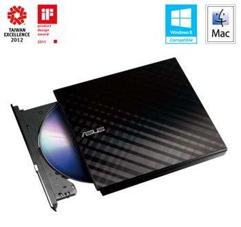 ASUS SDRW-08D2S-U LITE/BLACK/ASUS black USB2.0, CyberLink Power2Go (burn)