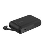 Belkin 10k PD20w Integrated USB-C Cable Power Bank, Black