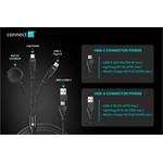 CONNECT IT Wirez 6in1 1x USB-C 1x Lightning 1x Watch charger 1,25 m ČERNÝ