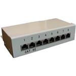 DATACOM Patch box STP 8 port CAT5E DUAL GY hor.zářez / VL