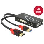 Delock Adaptér HDMI samec > DVI / VGA / Displayport samice 4K černý