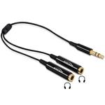 Delock Cable Audio Stereo jack male 3.5 mm > 2 x Stereo jack female 25 cm,black