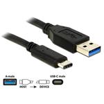 Delock Cable SuperSpeed USB 10 Gbps (USB 3.1, Gen 2) Type A male > USB Type-C™ male 0.5 m black