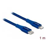 Delock Data and charging cable USB Type-C™ to Lightning™ for iPhone™, iPad™ and iPod™ blue 1 m MFi