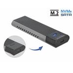 Delock External USB Type-C™ Combo Enclosure for M.2 NVMe PCIe or SATA SSD - tool free