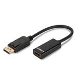 Digitus Adaptérový kabel DisplayPort, DP - HDMI typ A M / F, 0,15 m, s blokováním, kompatibilní s DP 1.1a, CE, bl