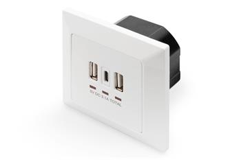 DIGITUS Charger Box for Smartphones / Tablets with 2 x USB A, 1 x USB Type-C™, 3100 mA, UP
