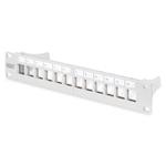 DIGITUS Modular Patch Panel, shielded, 12-Port Blank,1U,254mm (10") Rack Mount, grey RAL 7035