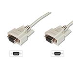 Digitus Serial connection cable, D-Sub9, 5.00m, CU, AWG28, shielded, F/F, black/grey