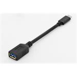 Digitus Type-C adaptér USB kabel, typ C na A, M / F, 0,15m, Super Speed, UL, bl