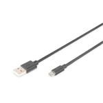 Digitus USB connection cable, USB A - Micro USB B 1.00m, CU, AWG28, 2x shielded, M/M, UL, black
