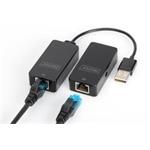 DIGITUS USB Extender, USB 2.0, for use with Cat5/5e/6 (UTP, STP or SFT) cable up to 50 m / 164 feetUSB Extender, USB 2.0