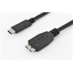 Digitus USB Type-C připojovací kabel, typ C na mikro B, m / m, 1,8 m, vysokorychlostní, UL, bl