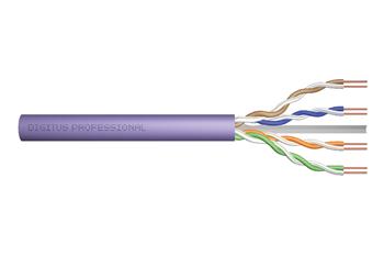 Digitus UTP cable, solid AWG23/1, Cat.6, box 100m, PVC, violet