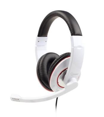 Gembird Sluchátka s mik MHS-001 Gaming glossy white