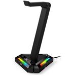 Genius GX-UH100, Stojan, na herní headset s USB HUBem, RGB podsvícení, 2x USB, 2x USB-C, černý