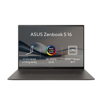 ASUS Zenbook S 16 OLED - Ryzen AI 9 HX 370/32GB/2TB SSD/16"/3K/OLED/Touch/2y PUR/Win 11 PRO/šedá (UM5606WA-OLED218X)