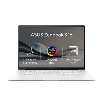 ASUS Zenbook S 16 OLED - Ryzen AI 9 HX 370/32GB/1TB SSD/AMD Radeon 880M/16"/3K/OLED/Touch/2y PUR/Win 11 PRO/bílá (UM5606WA-OLED253X)