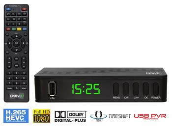 EVOLVEO Alpha T2, HD DVB-T2 H.265/HEVC multimediální rekordér, HDMI, SCART, USB (DT-3055-T2-HEVC)