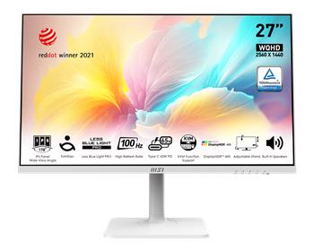 MSI monitor Modern MD272QXPW, 27" IPS/2560 x 1440 (WQHD)/100Hz/1ms/HDMI/DP/USB/USB-C/Výškově nastavitelný/Pivot (Modern MD272QXPW)