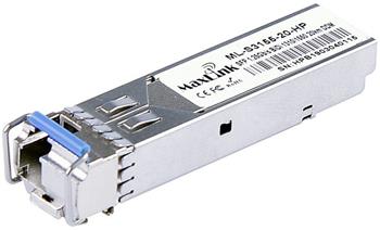 MaxLink 1.25G SFP optický HP modul, WDM(BiDi), SM, Tx 1310/Rx1550nm, 20km, 1x LC konektor, DDM, HP kompatibilní (ML-S3155-20-HP)