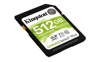 KINGSTON 512GB SDHC CANVAS Plus Class10 UHS-I 100MB/s Read Flash Card (SDS2/512GB)