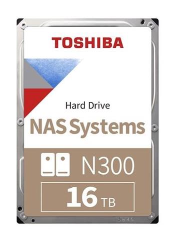 Toshiba N300 NAS - Pevný disk - 16 TB - interní - 3.5" - SATA 6Gb/s - 7200 ot/min. - vyrovnávací paměť: 512 MB (HDWG31GUZSVA)