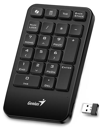 Genius NumPad 1000, Klávesnice, numerická, bezdrátová, Copilot klávesa, 2,4GHz, mini USB přijímač, černá (31320003401)