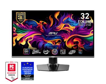 MSI Gaming monitor MPG 321URX QD-OLED, 31,5" QD-OLED/4K 3840x2160/240Hz/0,03ms/DP/2xHDMI/3xUSB/USB-C/Výškvě nastaviteln (MPG 321URX QD-OLED)