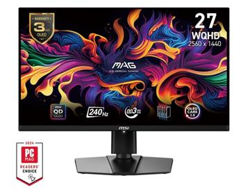 MSI MAG 271QPX QD-OLED E2,26,5" QD-OLED/2560x1440 (WQHD)/ 240Hz/0,03ms/2x HDMI/DP/USB-C/Výškově nastavitelný/Pivot (MAG 271QPX QD-OLED E)