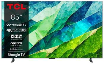 TCL 85C855 SMART TV 85" QLED/4K UHD/Mini LED/4xHDMI/144Hz/2xUSB/LAN/GoogleTV (85C855)