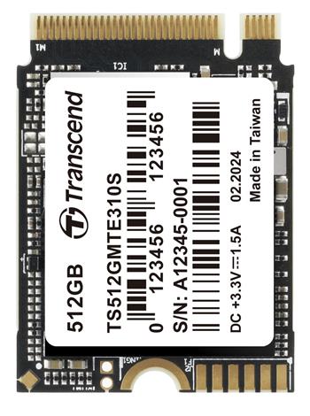 TRANSCEND MTE310S 512GB SSD disk M.2 2230, NVMe PCIe Gen4 x4, 3D TLC, DRAM-less, 3300MB/s R, 1700MB/s W (TS512GMTE310S)