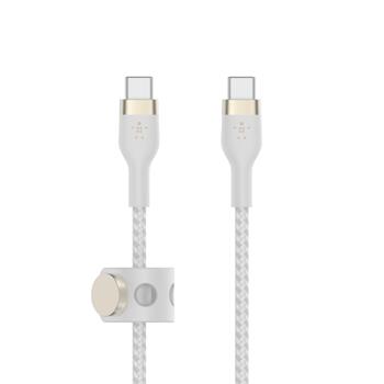 Belkin BOOST CHARGE™ USB-C/USB-C kabel, 1m, bílý - odolný PRO Flex (CAB011bt1MWH)