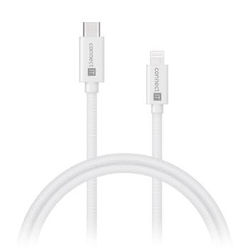 CONNECT IT Wirez kabel USB-C -> Lightning, 27 W, 1 m, BÍLÁ (CCA-4110-WH)