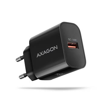 AXAGON ACU-QC18, Nabíječka do sítě 18W, 1x port USB-A, QC3.0/AFC/Apple, černá (ACU-QC18)