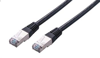 C-TECH Kabel patchcord Cat5e, FTP, černý, 1m (CB-PP5F-1BK)