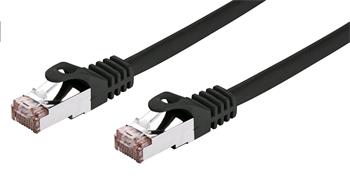 C-TECH Kabel patchcord Cat6, FTP, černý, 0,5m (CB-PP6F-05BK)