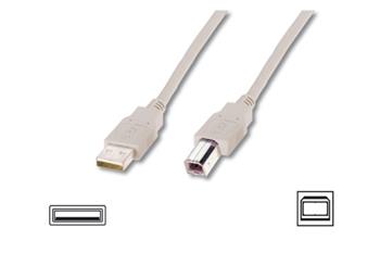 Digitus USB kabel A/samec na B-samec, 2x stíněný, béžový, 3m (AK-300102-030-E)