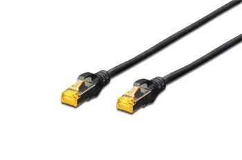 Digitus CAT 6A S-FTP patch cable, Cu, LSZH AWG 26/7, length 0.5 m, color black (DK-1644-A-005/BL)