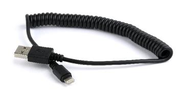 GEMBIRD CABLEXPERT Kabel USB A Male/Lightning Male, 1,5m, černý, kroucený (CC-LMAM-1.5M)