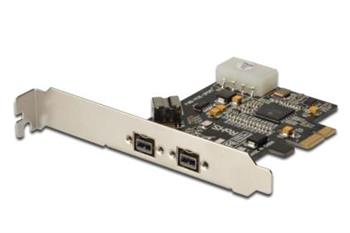 DIGITUS IEEE 1394b PCIexpress přídavná karta 3-port, 2x9-pin Externí + 1x9-Pin Interní, XIO2213B (DS-30203-2)