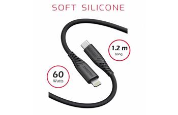 SWISSTEN DATOVÝ KABEL SOFT SILICONE USB-C / LIGHTNING 1,2 M 60W ČERNÝ (71535010)