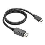 Kabel C-TECH DisplayPort/HDMI, 2m, černý