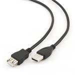 Kabel C-TECH USB A-A 3m 2.0 prodlužovací HQ Black, zlacené kontakty