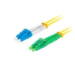 LANBERG optický patch cord SM LC/APC-LC/UPC duplex 2m LSZH G657A1 průměr 3mm, barva žlutá  