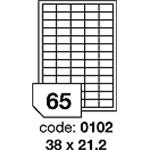 lesklé průhledné polyesterové laser etikety, 38x21,2 cm, 1 list A4 ( 65 etiket )