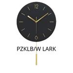 PLATINET NÁSTĚNNÉ KULATÉ HODINY LARK BLACK, tichý mechanismus, stylové kyvadlo [45960]